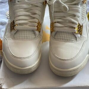 Jordan Women's Sneakers in White and Gold